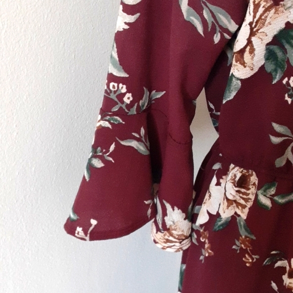 Miami Long Maxi Dress Romper Burgundy Size Large - Picture 4 of 10